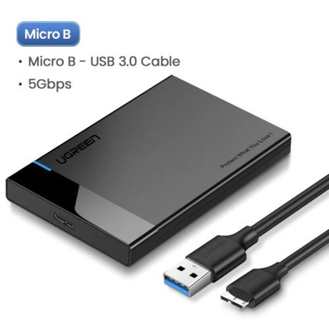 Hộp đựng ổ cứng UGREEN US221 Truyền dữ liệu 5Gbps .tương thích HDD/SSD 2.5