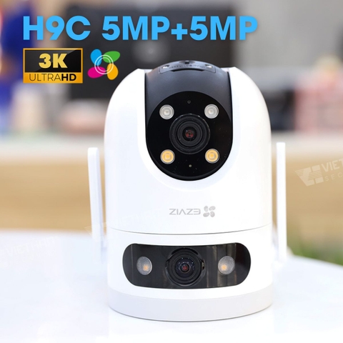 Mắt Camera Ezviz 2 mắt PTZ 10m H9C( 5M mỗi mắt) có màu ngoài trời, đàm thoại 2 chiều