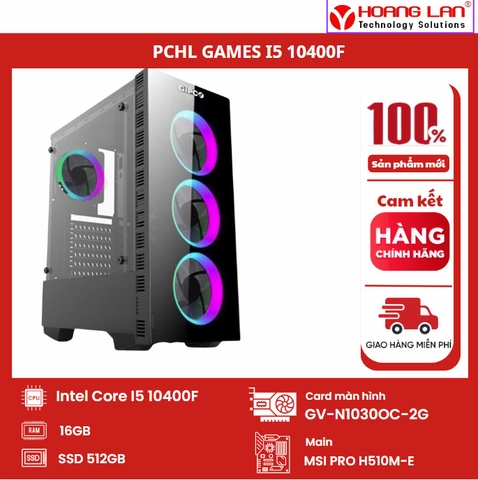 BỘ MÁY TÍNH P0CHL 11 GAMING ( INTEL CORE I5-10400F / VGA: GV-N1030OC-2G / Ram: 16GB / SSD: 512GB / PSU: 550W )