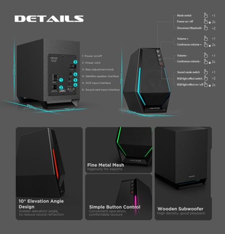 Loa 2.1 Bluetooth EDIFIER G1500 MAX RGB Gaming