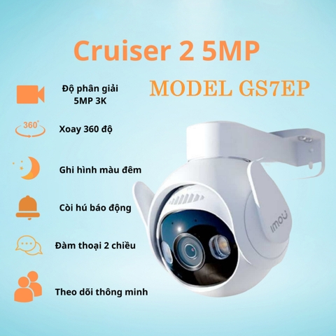 Camera IPC - GS7EP - 5M0WE IMOU Wifi 5M xoay 360 đàm thoại 2 chiều, có màu ban đêm