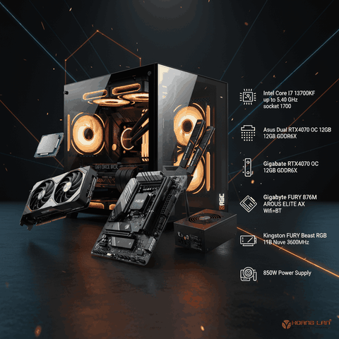 BỘ MÁY TÍNH PCHL 05 GAMING ( INTEL CORE I7-13700KF / VGA: RTX4070 OC 12GB / Ram: 32GB / SSD: 1T / PSU: 850W )