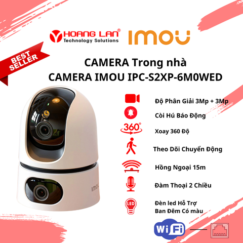 Camera iMOU Ranger Dual 6MP (3M + 3M) IPC-S2XP-6M0WED 2 Mắt Trong nhà ( xoay 360 đàm thoại )