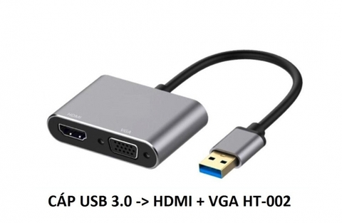 Bộ Chuyển Đổi USB 3.0 Sang HDMI + VGA Ugreen(20518)