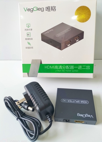 Bộ chia HDMI 1 ra 2 Veggieg Chính Hãng