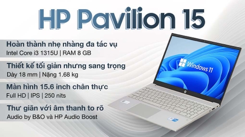 NB HP Pavilion 15 - EG3098TU (I3-1315U/8GB/SSD 256GB/FHD/W11/GOLD/NO DVD/15.6