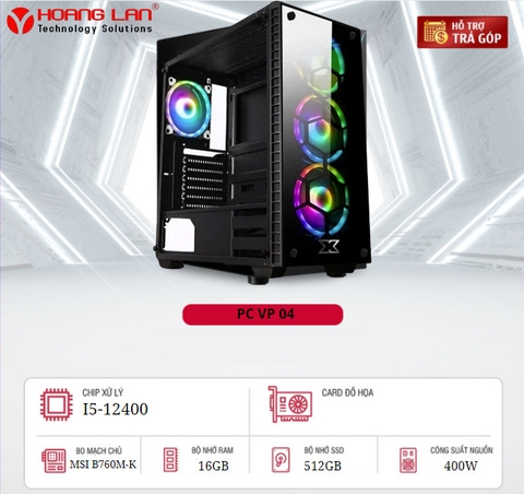 Bộ Máy tính PCHL 04 văn phòng  - Học Tập( INTEL CORE I5-12400/Ram: 16GB/  SSD: 512GB/PSU: 400W)
