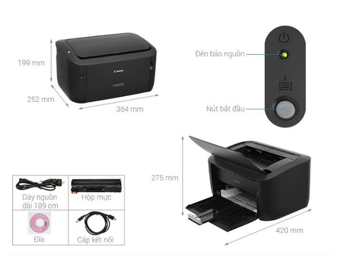 Máy in laser đen trắng Canon LBP6030B Black (A4/A5/ USB)