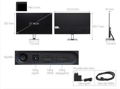 Màn hình Xiaomi A27i 27 inch FHD/IPS/100Hz/6ms/HDMI (ELA5345EU)