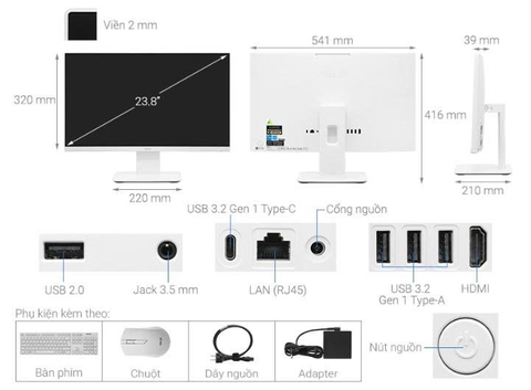 ASUS AIO V440VAK i5 13420H/16GB/512GB/23.8