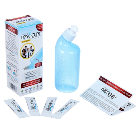Bộ bình rửa mũi, xoang Nasopure Sampler Kit 120ml