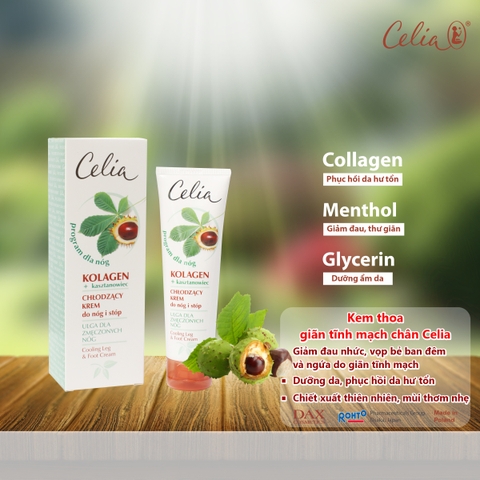 KEM THOA CHĂM SÓC CHÂN SUY GIÃN TĨNH MẠCH CELIA CHIẾT XUẤT HẠT DẺ NGỰA (100ML)