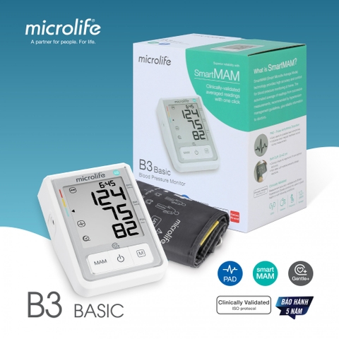 Máy đo huyết áp bắp tay Microlife B3 Basic