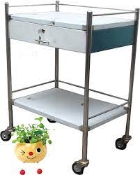 Xe đẩy dụng cụ inox 40x60 2 tầng có hộc