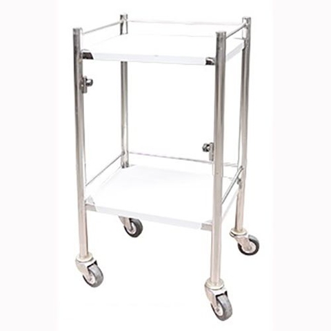 Xe đẩy dụng cụ inox 2 tầng có hộc 30x40