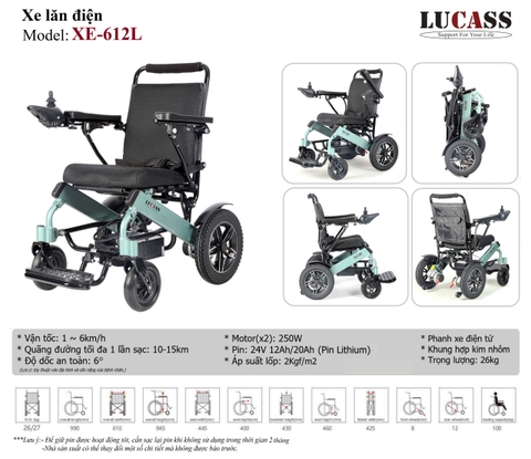 Xe Lăn Điện Gấp Gọn Lucass XE-612L