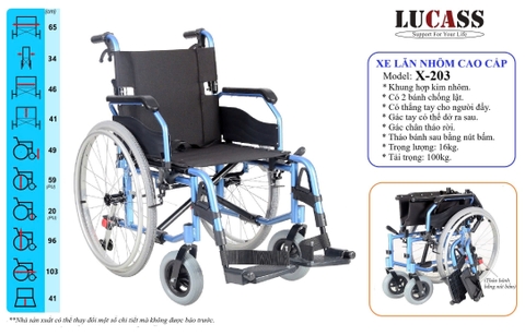Xe Lăn Tay Cao Cấp Lucass X203