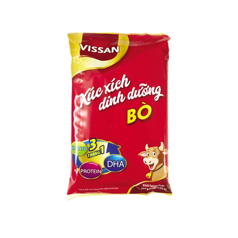 Xúc Xích Dinh Dưỡng Bò DHA Vissan gói 175g (Gói 5 cây x 35g)