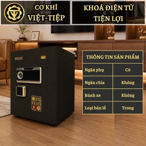 KÉT VIỆT TIỆP B50E_KHOÁ ĐIỆN TỬ CẢM ỨNG_45Kg_BO GÓC KHÔNG BẢN LỀ