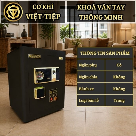 KÉT VIỆT TIỆP B50VT_KHOÁ VÂN TAY_45Kg_BO GÓC KHÔNG BẢN LỀ