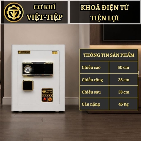 KÉT VIỆT TIỆP B50E_KHOÁ ĐIỆN TỬ CẢM ỨNG_45Kg_BO GÓC KHÔNG BẢN LỀ