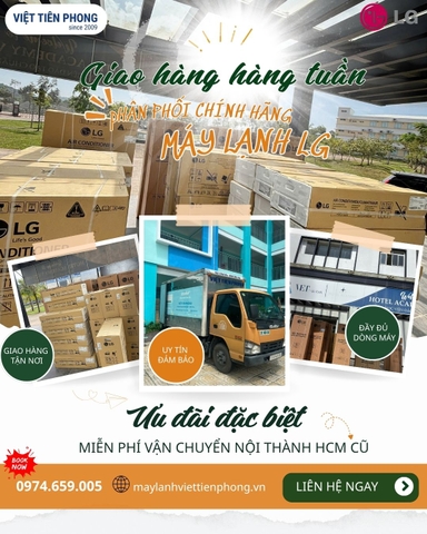 Việt Tiên Phong – Phân phối máy lạnh LG chính hãng, giao hàng hàng tuần tại TP.HCM