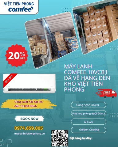 Máy lạnh Comfee 10VCB1 1HP đã về kho Việt Tiên Phong – Sẵn hàng, ưu đãi tốt
