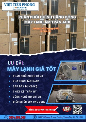Phân phối chính hãng dòng máy lạnh âm trần AUX – Giá tốt tại Việt Tiên Phong