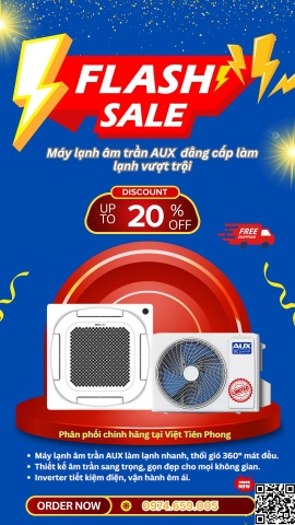 Flash Sale Máy Lạnh Âm Trần AUX – Giảm Đến 20% | Việt Tiên Phong