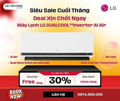 Máy lạnh LG DUALCOOL Inverter AI Air 1 HP IDC09M1 Model 2025 – Làm lạnh thông minh, tiết kiệm điện
