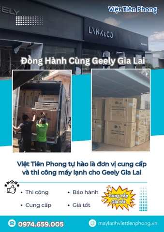 VIỆT TIÊN PHONG ĐỒNG HÀNH CÙNG DỰ ÁN GEELY GIA LAI – CUNG CẤP HỆ THỐNG MÁY LẠNH ÂM TRẦN TẠI 609 LÊ DUẨN, TP.PLEIKU