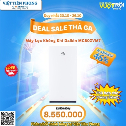 Máy lọc không khí Daikin MC80ZVM7 – Một chạm kiểm soát không khí, một bước nâng tầm cuộc sống