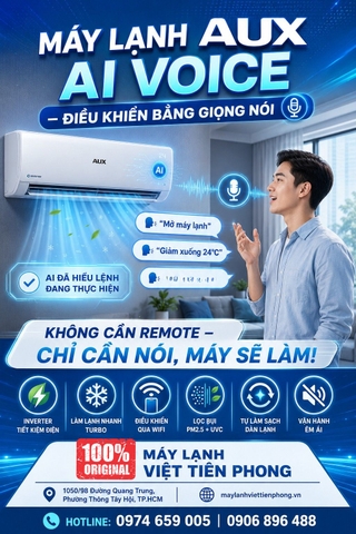 Máy lạnh AUX Inverter AI Voice 2025 – Điều khiển bằng giọng nói, tiết kiệm điện vượt trội