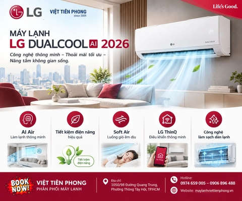 Máy Lạnh LG DUALCOOL AI 2026 – Làm Lạnh Thông Minh, Tối Ưu Tiện Nghi
