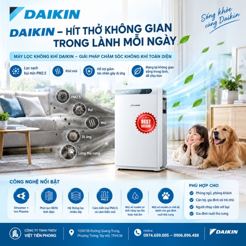 Máy lọc không khí Daikin: Giải pháp chăm sóc không khí trong nhà cho gia đình hiện đại
