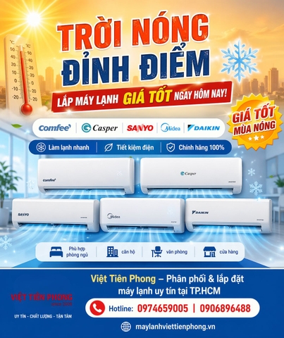 Trời Nóng Đỉnh Điểm: Vì Sao Nên Lắp Máy Lạnh Ngay? Gợi Ý Các Dòng Máy Lạnh Giá Tốt Tại Việt Tiên Phong