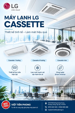Máy lạnh LG Cassette – Thiết kế tinh tế, làm mát hiệu quả cho mọi không gian