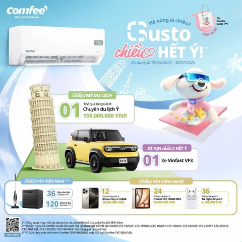 Mùa Nóng Thêm Chill Cùng Máy Lạnh Comfee Gusto – Nhận Ngay Quà Tặng Cực “Mát”!