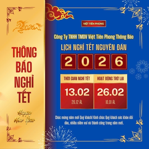 THÔNG BÁO LỊCH NGHỈ TẾT NGUYÊN ĐÁN 2026