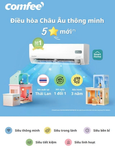 Máy lạnh Comfee 2026 – Châu Âu Thông Minh, Dẫn Đầu Công Nghệ Tiết Kiệm