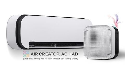 AIR CREATOR - Bộ đôi Điều Hòa 1.5HP và Máy lọc không khí khuếch tán hương thơm (Màu Trắng)