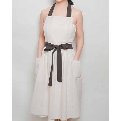 Tạp Dề Thiết Kế Tối Giản, Sang Trọng –  Tạp Dề Thời Trang Cao Cấp –  Màu Rêu Nhạt, Rêu Đậm, Tiêu, Tím Than - Set RÊU