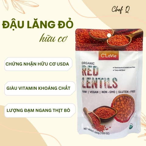 ĐẬU LĂNG HỮU CƠ 100% - Chứng nhận hữu cơ AB&EU
