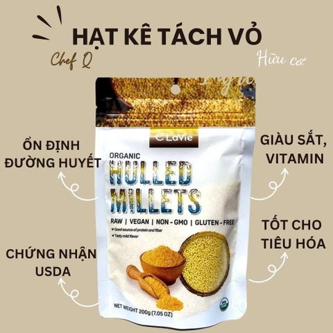Hạt Kê Hữu Cơ C’Lavie 200g | Organic Millet Ăn Dặm, Nấu Cháo, Sữa Hạt, Eat Clean