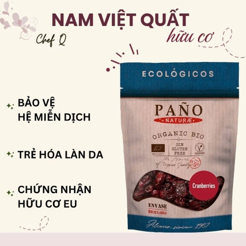 Nam Việt Quất Hữu Cơ Pano Naturae 90g -  Cranberry Khô Ăn Vặt Healthy,  Nguyên Liệu Làm Bánh, Nhập Khẩu Tây Ban Nha 🇪🇸