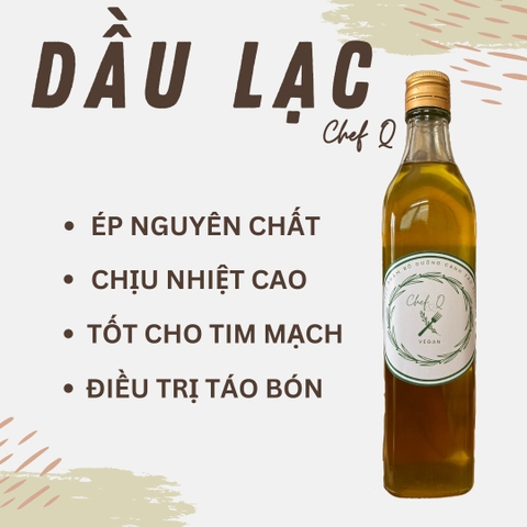 Dầu lạc nguyên chất ép thủ công chai 500ml