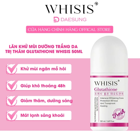 Lăn khử mùi dưỡng trắng da trị thâm Whisis Glutathione 50ml