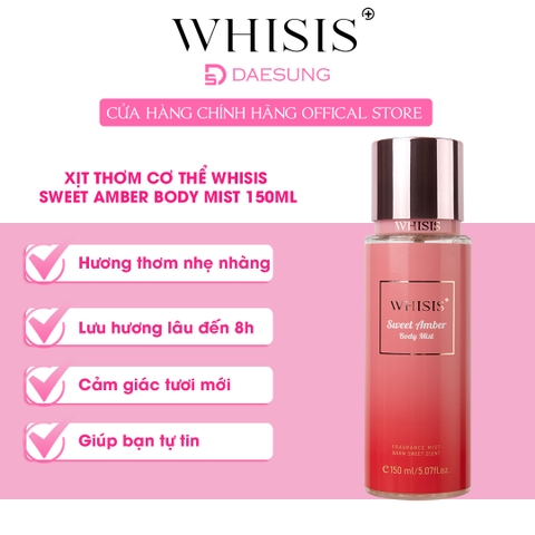 Body Mist Xịt thơm cơ thể Whisis Sweet Amber Body Mist 150ml - Hương thơm nhẹ nhàng lôi cuốn (màu Hồng)