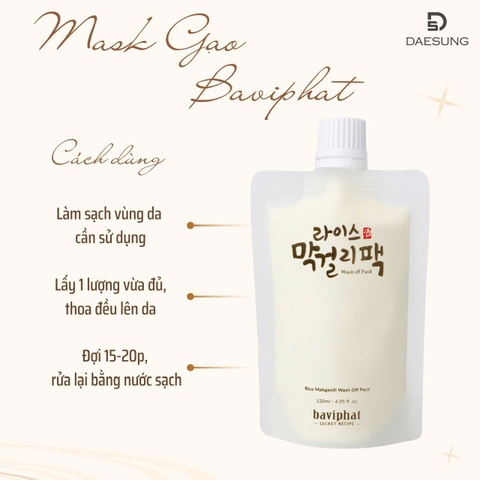 Mask Men Gạo dưỡng trắng cấp ẩm Paviphat
