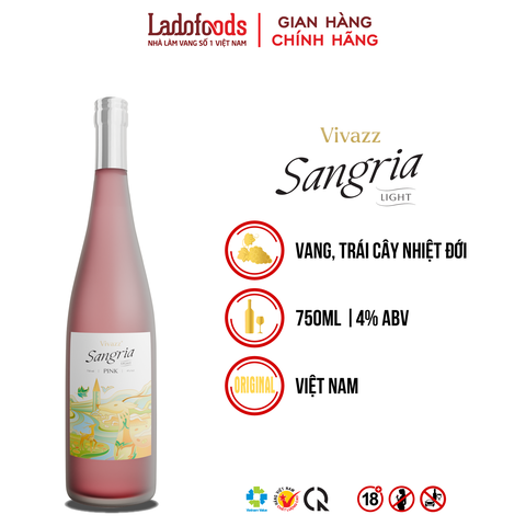 Vivazz Sangria Light Pink - Nước Trái Cây Lên Men - 750 ml